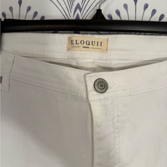 White Distressed Jeans Eloquii - Picture 4 of 5